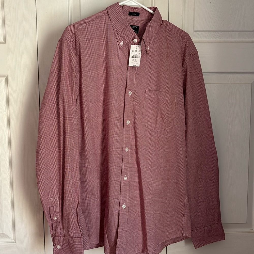 Men’s J. Crew Slim Button-Down, Gingham Shirt, NWT
